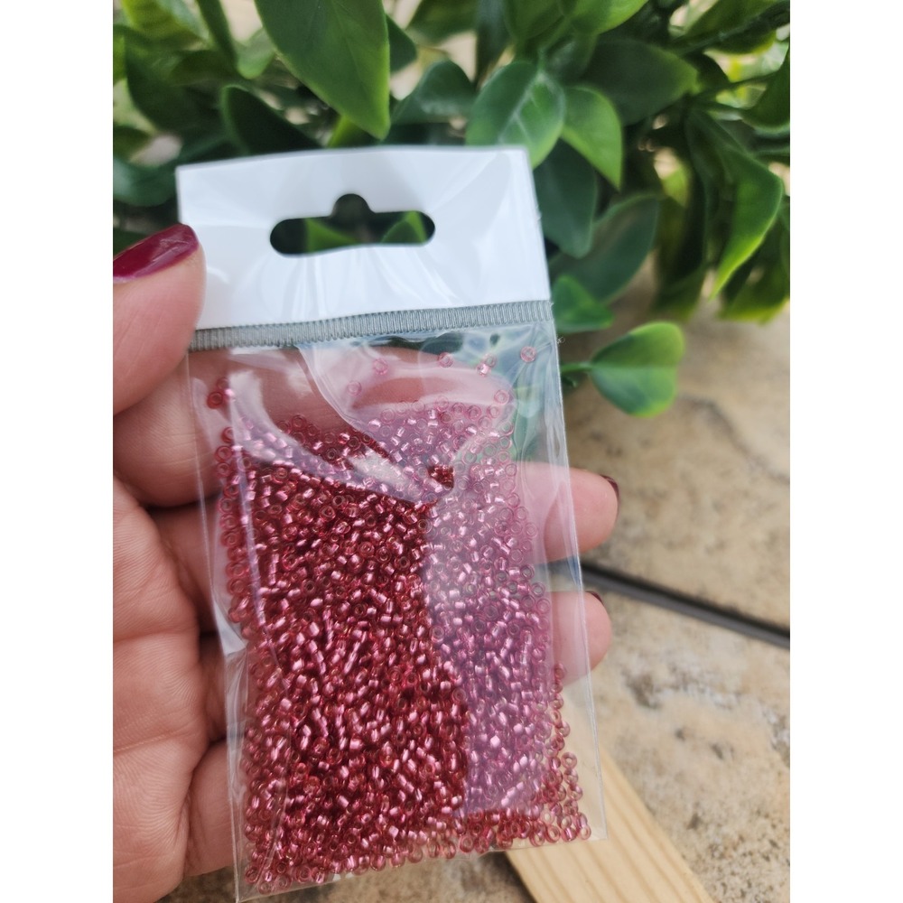 Czech Glass Beads 10/0 Preciosa Brand.  Dark Pink Crystal Color. Bag  15 Gr.